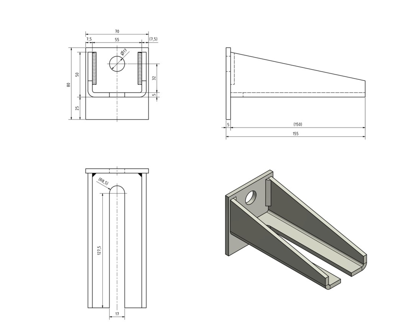 Wandkonsole zweifach Gr. 1 + 2 MEA 10335410